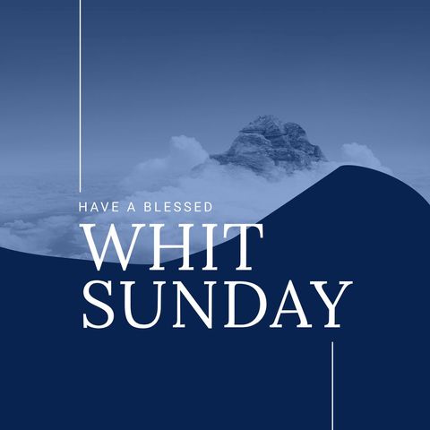 Whit Sunday Greeting with Mountain in Clouds - Download Free Stock Templates Pikwizard.com