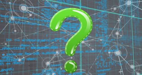 Green 3D Question Mark on Virtual Network Interface