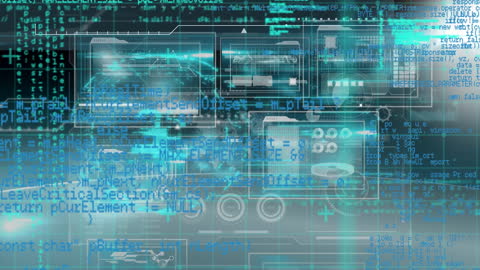 Futuristic Technology Interface with Data Streams and Grid Network