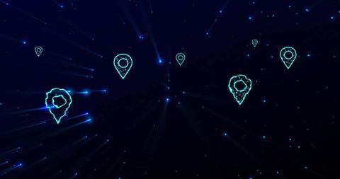 Futuristic Digital Location Icons with Data Connections - Download Free Stock Images Pikwizard.com