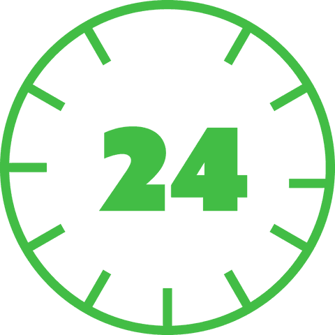 green clockface with 24 hours symbol on transparent background - Download Free Stock Videos Pikwizard.com