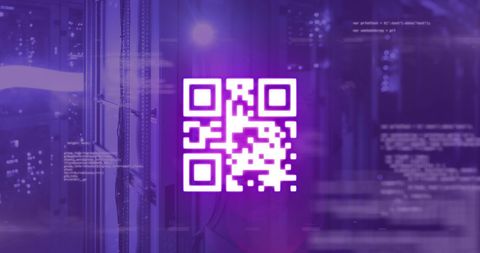 Glowing QR Code with Digital Interface Background - Download Free Stock Images Pikwizard.com