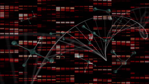 Futuristic Data Network with Geometric Patterns and DNA Helix
