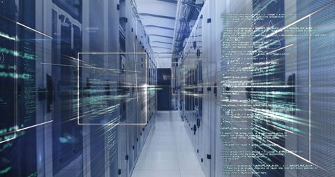 Digital Binary Data Flow in Server Room - Download Free Stock Images Pikwizard.com