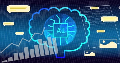 Ai brain circuit visualization with globe core, analytics dashboard, futuristic neural ui