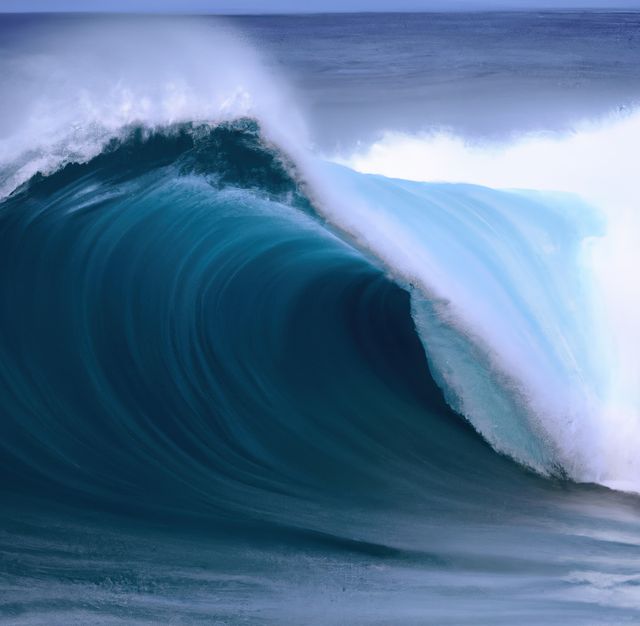 Massive Blue Ocean Wave Crashing with Power - Download Free Stock Images Pikwizard.com