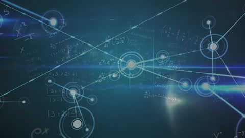 Futuristic Digital Network and Mathematical Equations Background