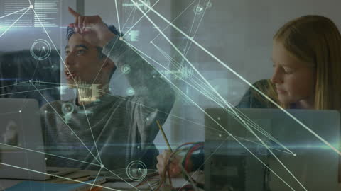 Students Engaging with Digital Learning Technology in Classroom