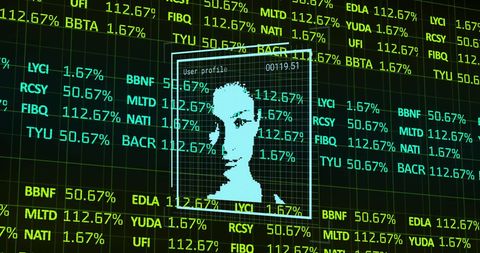 Illustrated Stock Market Data Overlaying Human Face Icons - Download Free Stock Images Pikwizard.com
