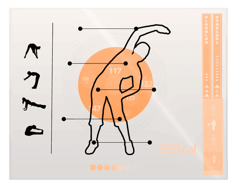 transparent fitness digital interface with exercise diagram - Download Free Stock Videos Pikwizard.com