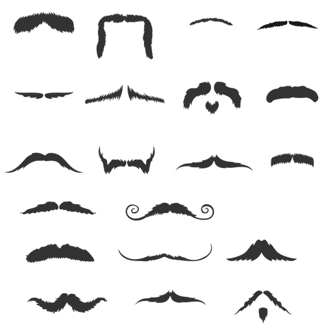 vector illustration of various mustache shapes on transparent background - Download Free Stock Videos Pikwizard.com