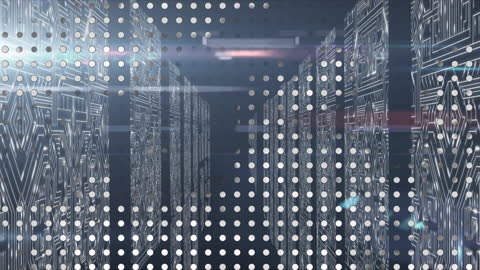 Digital Interface with Circuitry and Floating Dots Animation