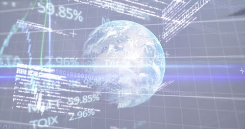 Digital Interface with Globe and Floating Data Graphics - Download Free Stock Images Pikwizard.com