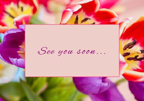 farewell floral card with see you soon message - Download Free Stock Templates Pikwizard.com