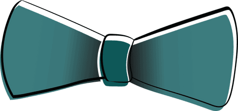 Green bow tie illustration on transparent background