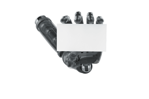 transparent robotic hand holding business card illustration - Download Free Stock Videos Pikwizard.com