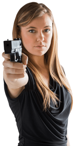 confident woman pointing gun in intense expression transparent background - Download Free Stock Videos Pikwizard.com