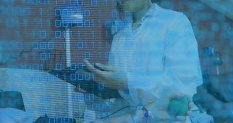 Digital Healthcare Concept with Doctor and Data Overlay