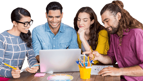 team collaborating over laptop in transparent background - Download Free Stock Videos Pikwizard.com