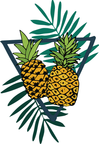 colorful transparent illustration of pineapples with leaves - Download Free Stock Videos Pikwizard.com
