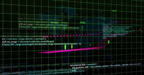 Financial Data Processing Over Digital Grid with Code Elements - Download Free Stock Images Pikwizard.com