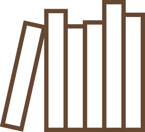 Outlined books on transparent background