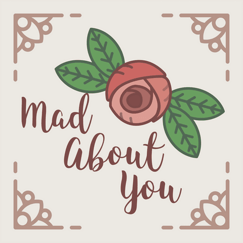 Romantic Valentine's Card with Delicate Floral Design on Transparent Background