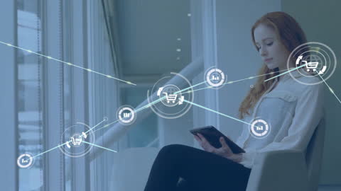 Woman with Digital Tablet Emerging in Technology Connections