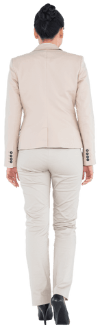 Transparent Businesswoman Standing from Back on White Background