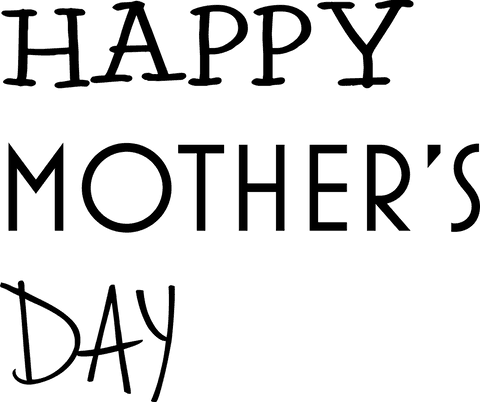 Elegant happy mother's day transparent typography vector