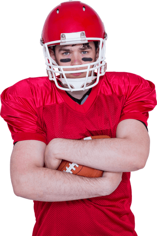 confident american football player with ball transparent background - Download Free Stock Videos Pikwizard.com