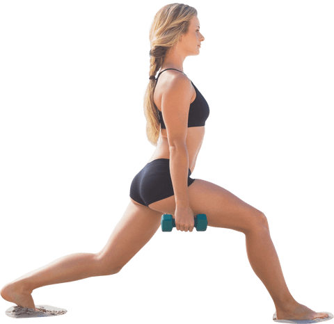 Caucasian Woman Exercising with Dumbells on Transparent Background - Download Free Stock Videos Pikwizard.com