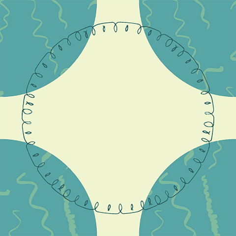 Abstract Yellow Circular Mandala on Transparent Turquoise Background - Download Free Stock Videos Pikwizard.com