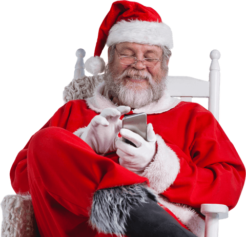 Transparent Santa Claus Messaging on Mobile Phone