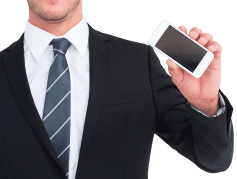 businessman in suit showing transparent smartphone screen - Download Free Stock Videos Pikwizard.com