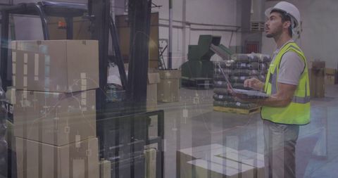 Warehouse Worker Analyzing Digital Stats in Efficient Supply Chain Management - Download Free Stock Images Pikwizard.com