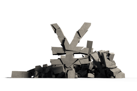 destroyed stone yen symbol on transparent background - Download Free Stock Videos Pikwizard.com