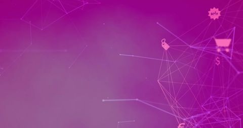 Abstract Global Network with Digital Icons over Purple Background - Download Free Stock Images Pikwizard.com