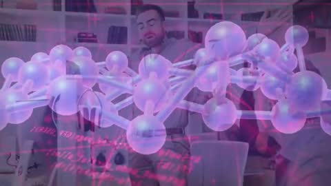 Team Reacts to Rotating 3D Molecular Model in Tech Office