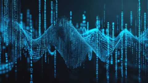 3D Binary Data Wave in Virtual Network Abstract - Download Free Stock Images Pikwizard.com
