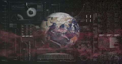 Earth and Data Computing Concept Overlay - Download Free Stock Images Pikwizard.com