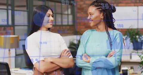 Diverse Female Professionals Analyzing Project Success