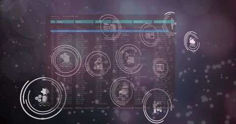 Abstract Digital Interface with Financial Data Icons - Download Free Stock Images Pikwizard.com