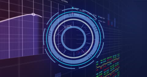 High-Tech Interface with Data Visualization Animations