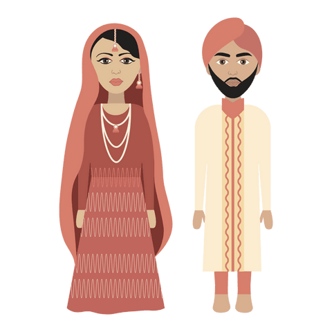 transparent vector illustration punjabi bride groom - Download Free Stock Videos Pikwizard.com