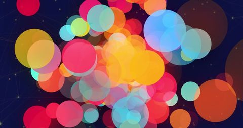 Colorful Lights and Network Connections on Blue Background - Download Free Stock Images Pikwizard.com