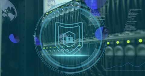 Digital Security Shield on Server Background Securing Data Transmission - Download Free Stock Images Pikwizard.com