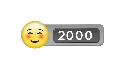 Emoji Celebrating 2000 Milestone with Counter Display
