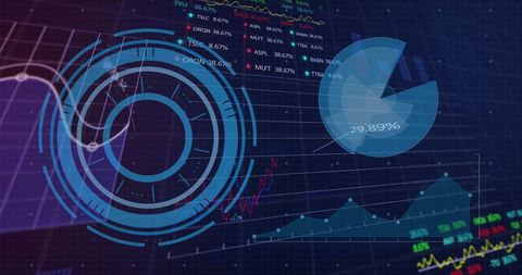 Digital Hologram Indicators with Financial Data Analysis Concepts - Download Free Stock Images Pikwizard.com