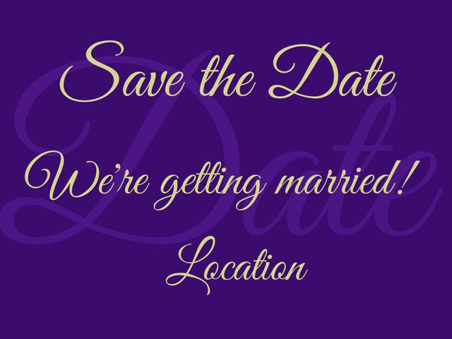 Purple Save the Date Wedding Invitation Template with Elegant Cursive Text - Download Free Stock Templates Pikwizard.com